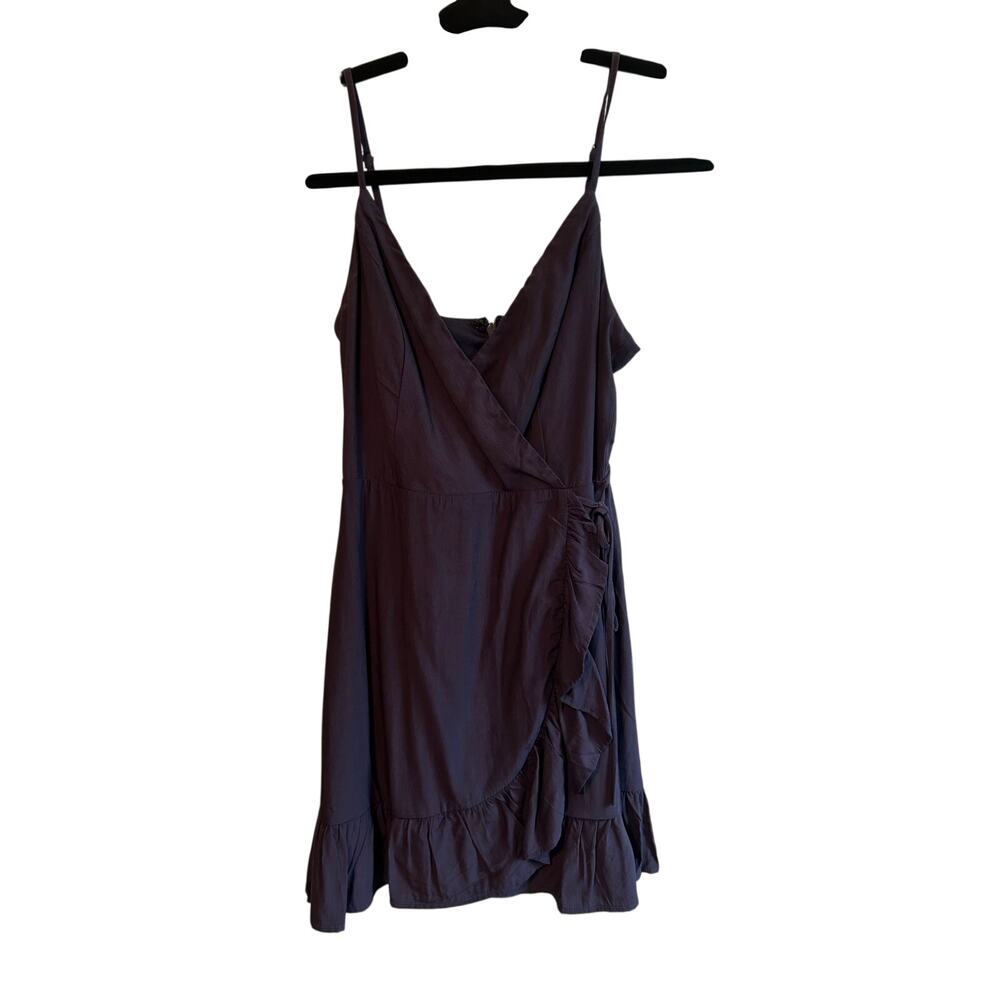 Altard State Navy Blue Ruffle Tie Side Mini Dress XS